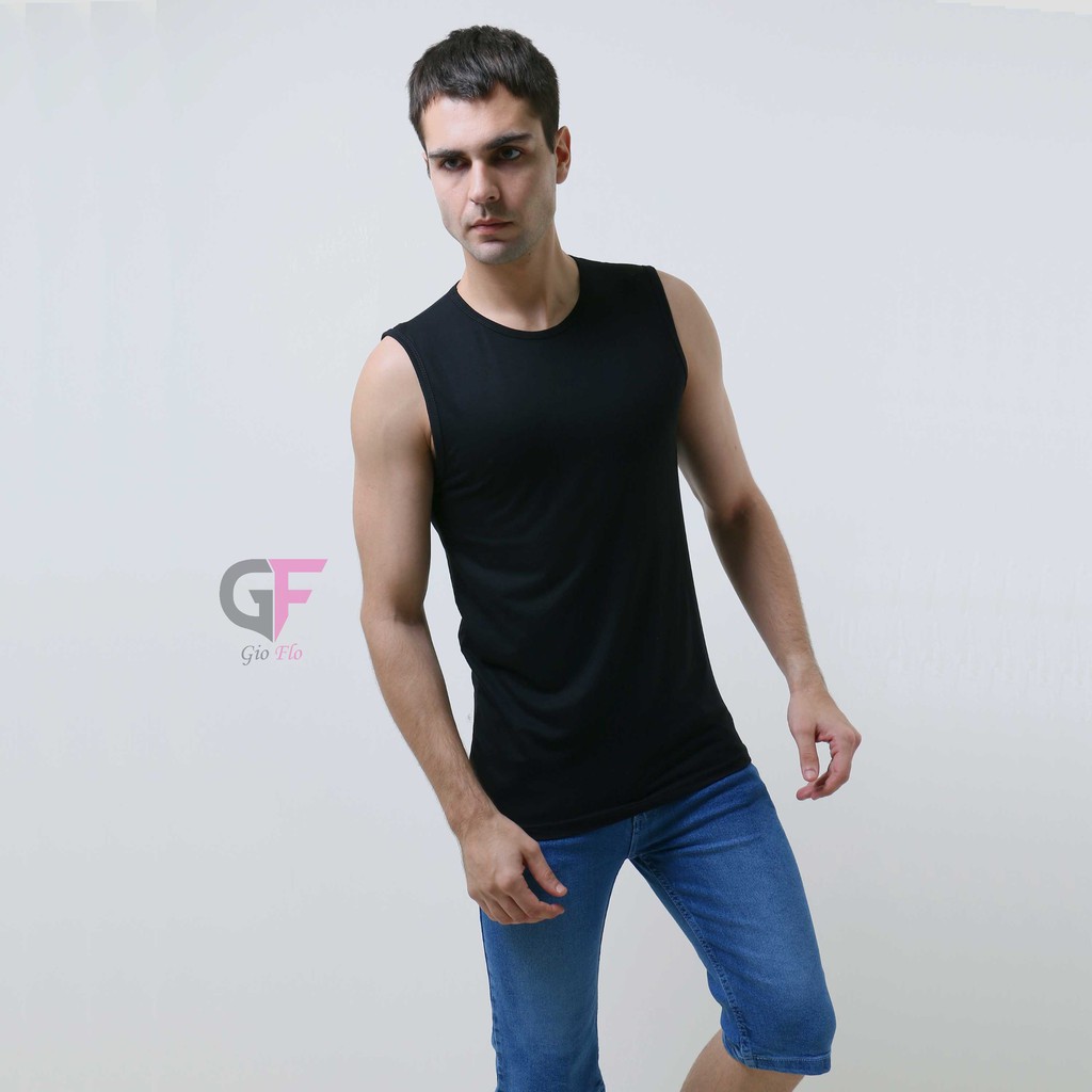 GIOFLO Kaos Dalam Singlet Pria Hitam / SGL 11