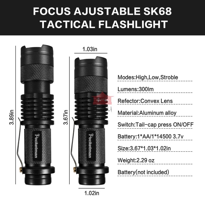 Homu PENLIGHT Senter Tactical LED Mini SK68 Q5 Waterproof