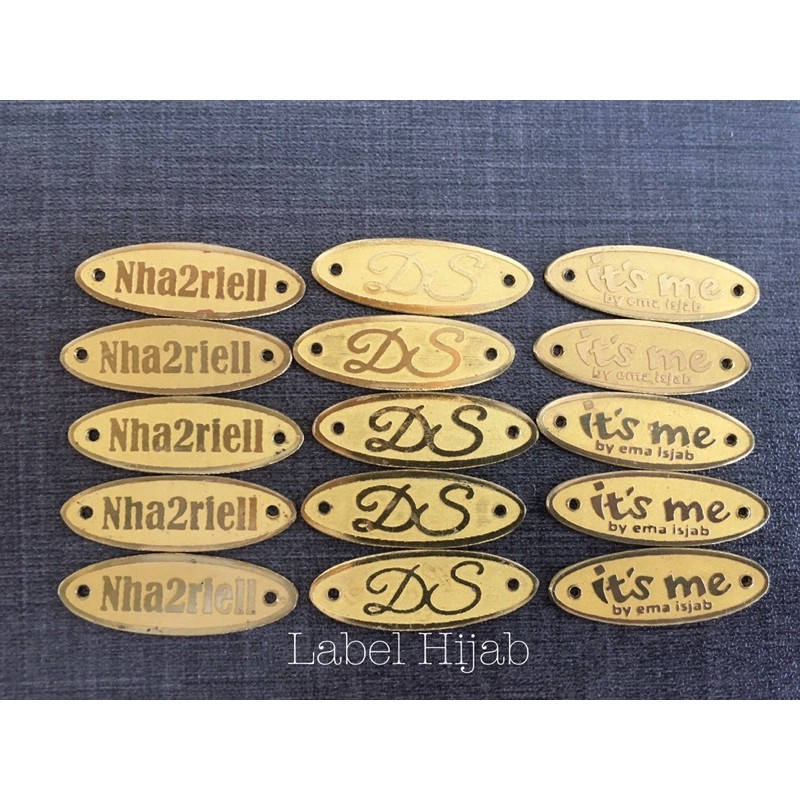 

Label plat besi | Label baju | Label Plat Besi Gold Label Stainless