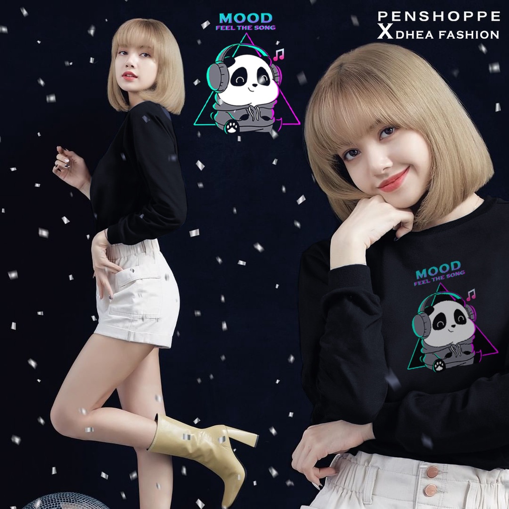 Panda Mood Feel The Song Sweater Unisex | Dhea Fashion