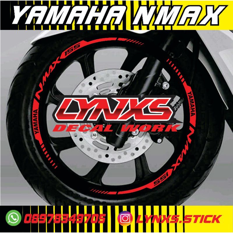 cutting stiker Lis velg Yamaha nmax new/old fullset