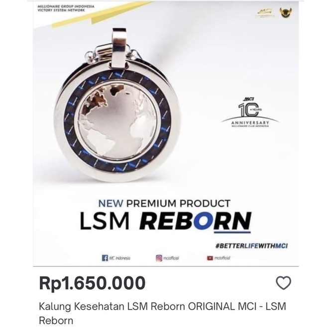 KALUNG KESEHATAN ORIGINAL LSM REBORN / KALUNG KESEHATAN DENGAN GERMANIUM ION NEGATIF