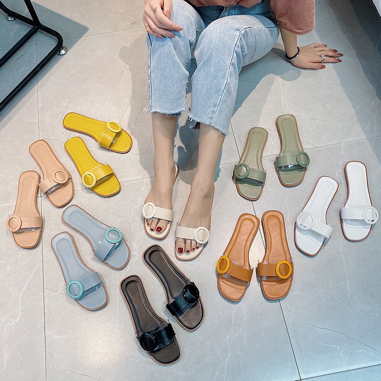 SS2356 sandal Slop Slip On import wanita kekinian model terbaru termurah