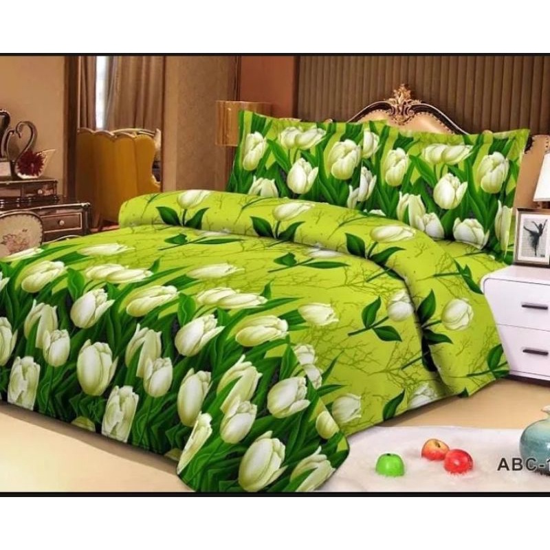 Sprei Homemade Motif Tulip Green 160x200 180x200