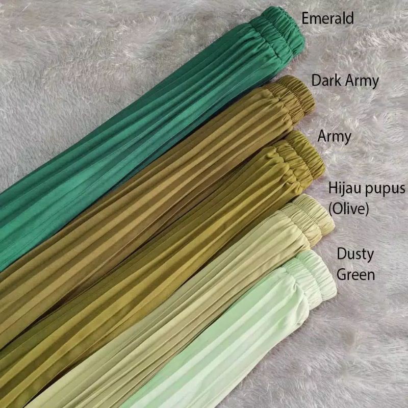 ROK WANITA PLISKET VARIASI KANCING DEPAN - BAHAN HYGET SYPER ( PREMIUM )-Dusty green
