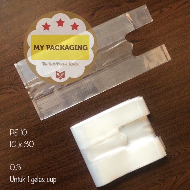 Kantong plastik BENING PE TEBAL 10x30 cm (1cup) - isi 30pcs