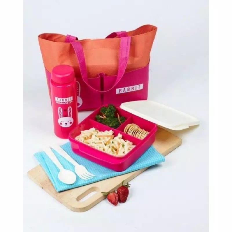 Tempat makan / lunchbox / kotak bekal set / lunch bag set