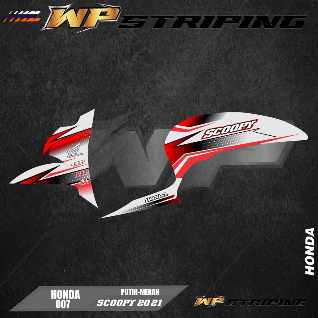 STIKER STRIPING SCOOPY NEW 2021 / STICKER VARIASI LIST SKOTLET MOTOR HONDA SCOOPY NEW 2021 / 007