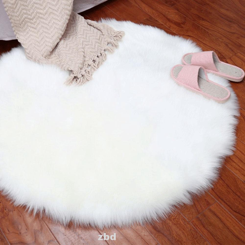 Seat Cushion Round Faux Fur Bedroom Chair Cover Floor Sheepskin