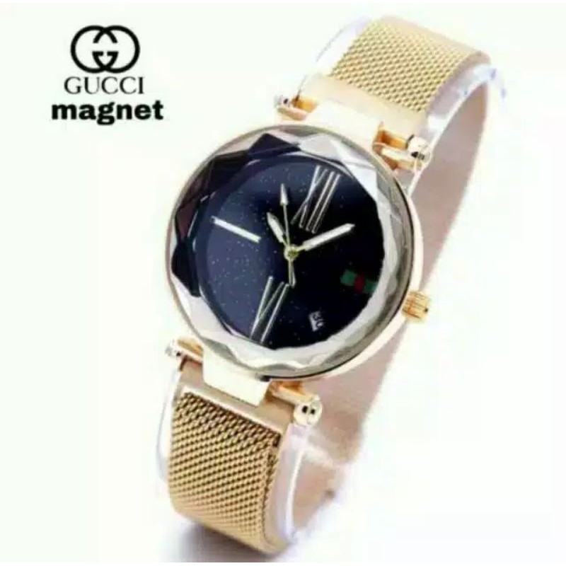 (Grosir)Jam Tangan Wanita Fashion Tanggal Aktif Strap Magnet(Terima Cod)