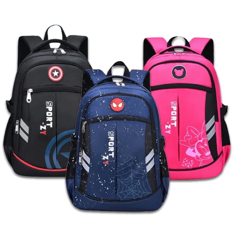 BDKR_TAS - TAS RANSEL ANAK / TAS RANSEL ANAK SPORT Z / TAS GLOBAL/ RANSEL KARAKTER MARVEL CAPTAIN AMERCIA DAN SPIDERMAN/ TAS RANSEL SEKOLAH/ TAS PRIA BARU