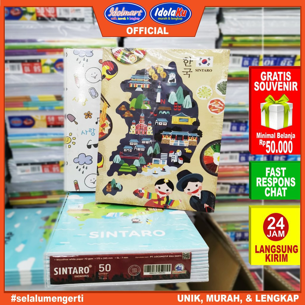 

IDOLMART Buku Tulis SINTARO 50 Lembar / Buku Tulis Campus 50 Lembar Ukuran Boxy B5 - Grosir Bandung