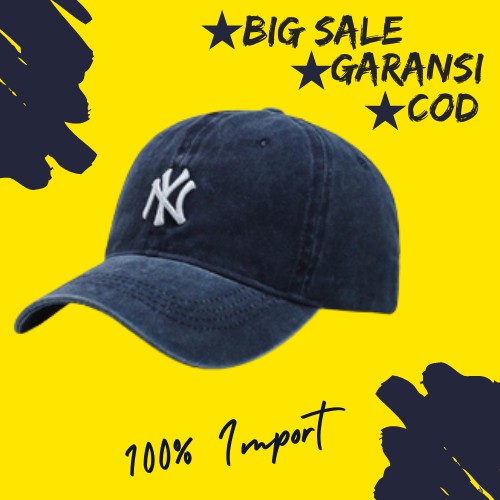 topi janis cap jeans baseball hat new york NY fashion unisex pria wanita import model kekinian
