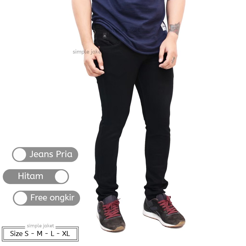 Celana Pria Jeans Panjang - Jeans Panjang Pria - Jeans Hitam | Shopee