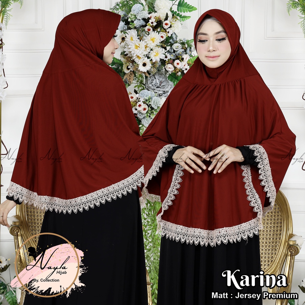 COD-JILBAB INSTAN TERBARU KERUDUNG INSTAN JERSEY PREMIUM HIJAB BERGO JUMBO RENDA KARINA NAYLA HIJA'B