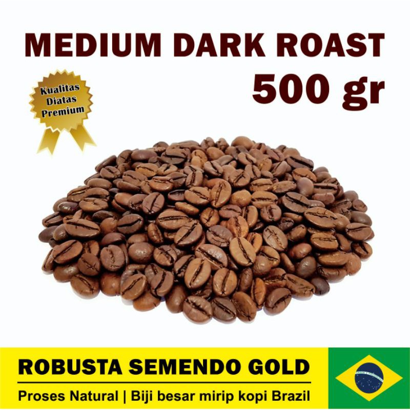 

Kopi Robusta Semendo Gold 500gr Medium Dark Roast Biji Kopi Bubuk