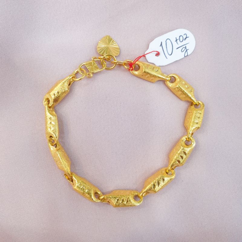 [NEW] Gelang tangan dewasa bambu ukir emas asli kadar 300 6K