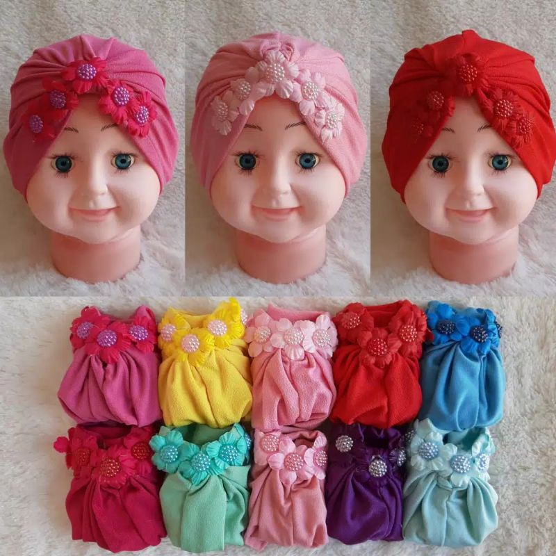 Turban Bunga Tengah senada