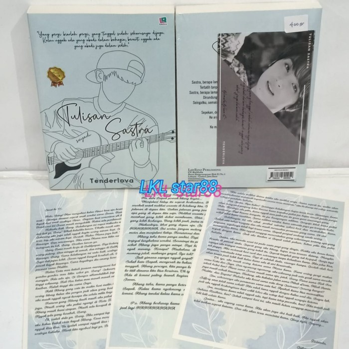 

HOT SALE!!! BUKU NOVEL READY TULISAN SASTRA BY TENDERLOVA BONUS 3 SURAT + POSTCARD TERBARU