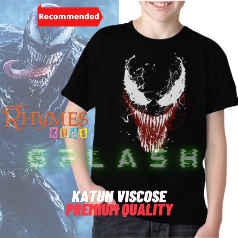 Baju Kaos Anak Tanggung Cowok Venom Tshirt Superhero Laki Rhymes Import