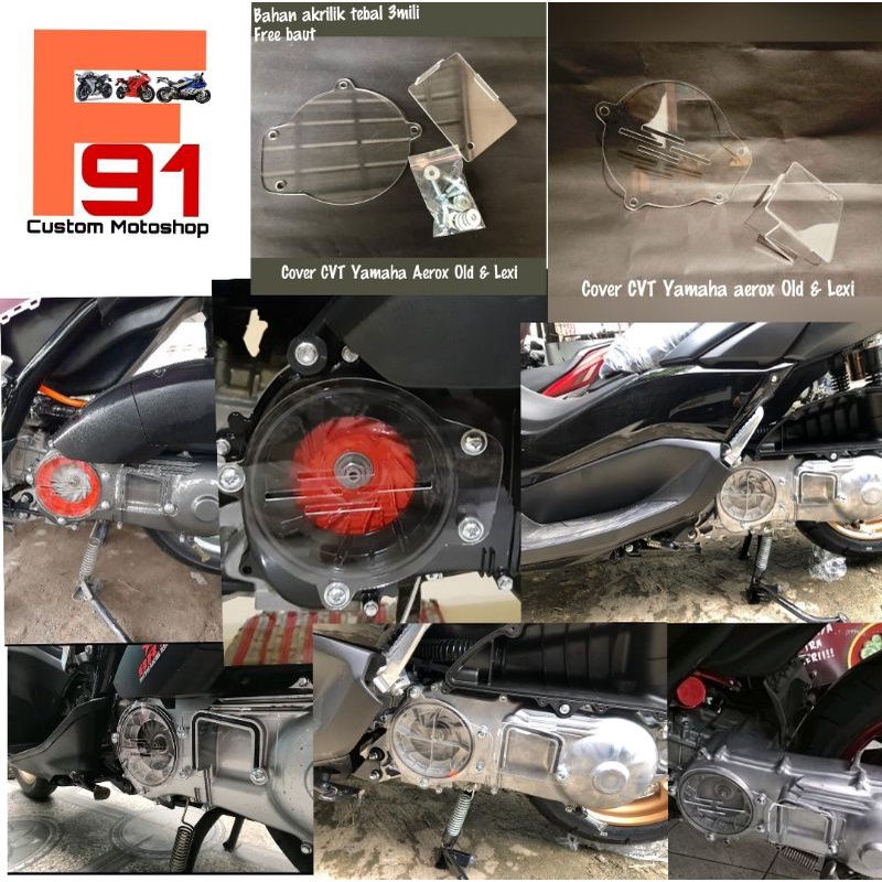 Cover CVT Akrilik aerox Transparan, Cover CVT aerox Thailook, Mika Puley