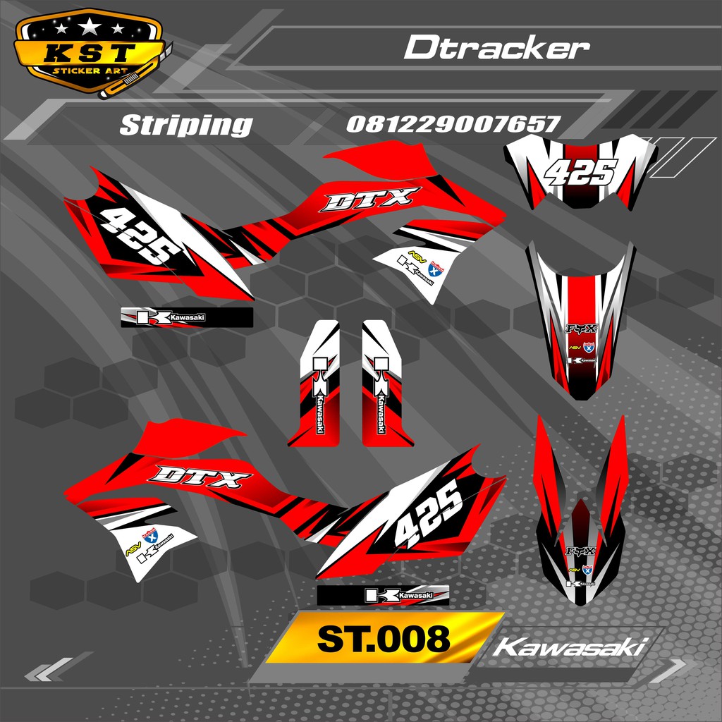 Striping Dtracker - Sticker Striping Kawasaki Dtracker. ST 008