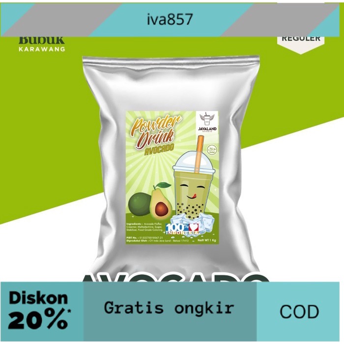 

PROMO Avocado Reguler Bubuk Minuman Powder Drink Original Javaland 1 kg GRATIS ONGKIR