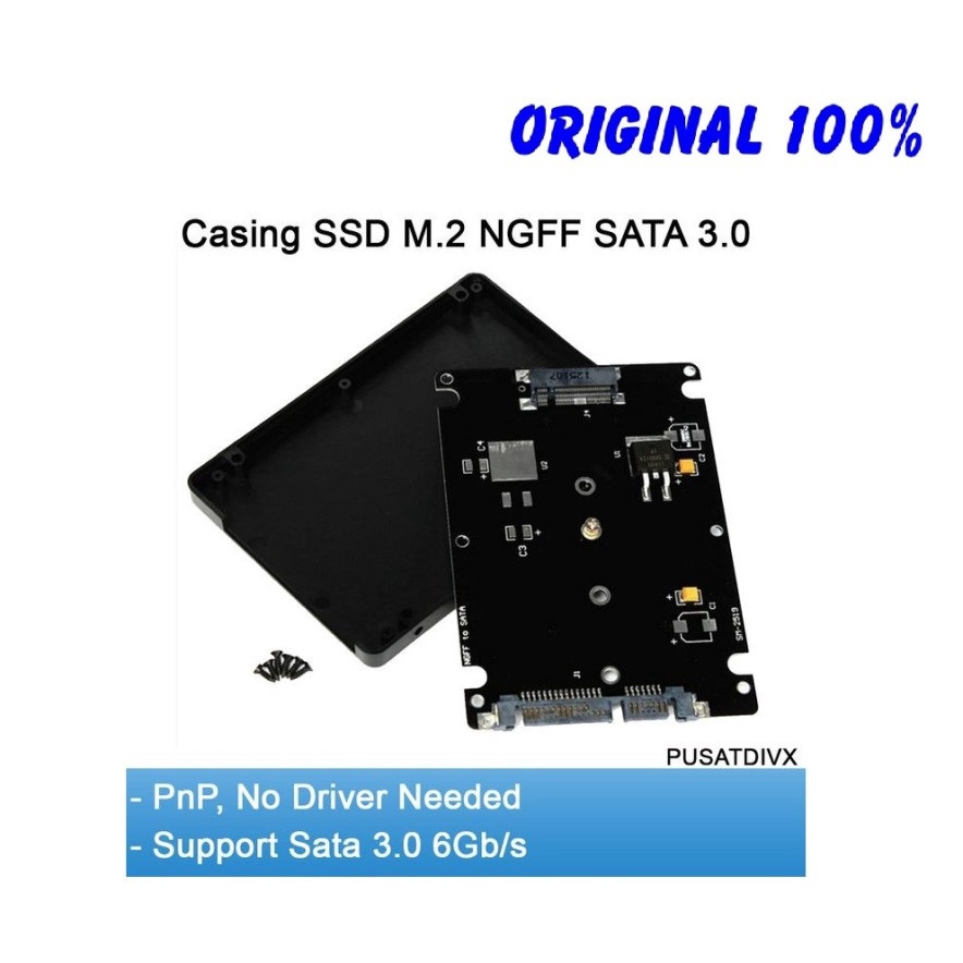 Casing SSD M.2 NGFF SATA 3.0 6gbps 2.5 inch ENCLOSURE ADAPTER M2 Black