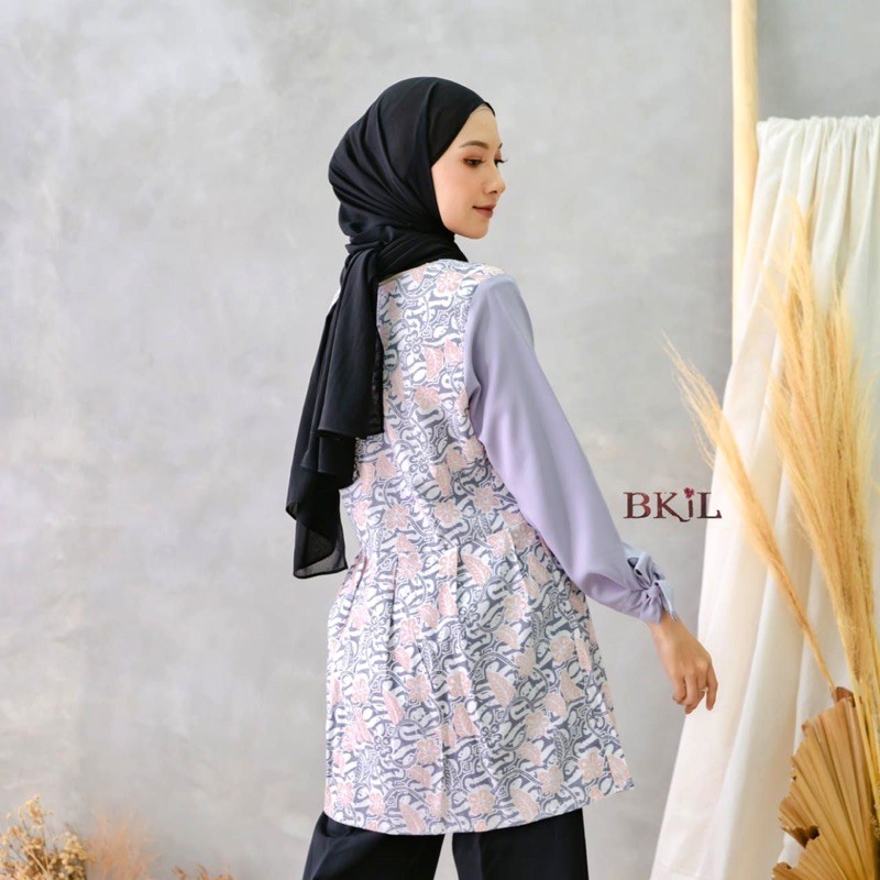 tey-17 Batik wanita ASJ SA HRB026 Kenongo Kemeja Tosca Pendek-4