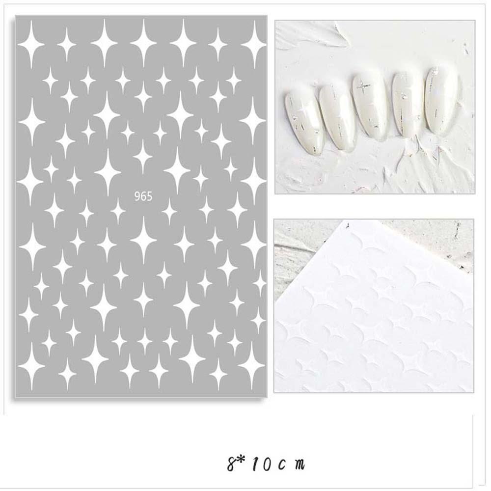 Rebuy Stiker Nail art 3D Silver Star Laser Manicure