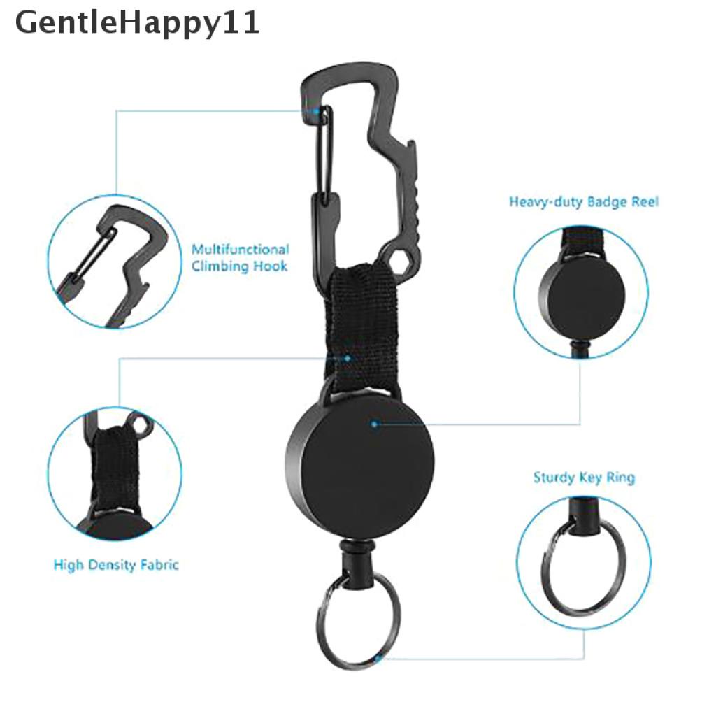 Gentlehappy Retractable Keychain Heavy Duty Badge Holder Reel Dengan Klip Carabiner Multitool