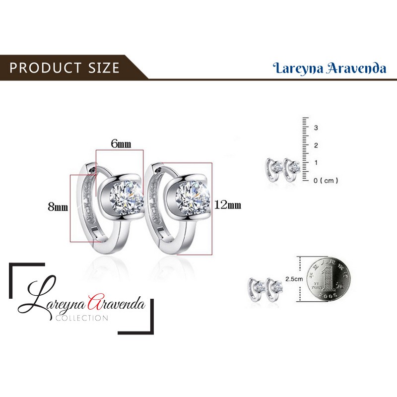 Anting Wanita Titanium Motif Kristal Crystal Unik AT076-3