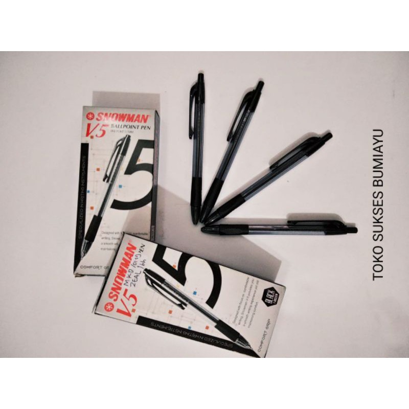 

Bolpoint Snowman V5 ceklek Hitam