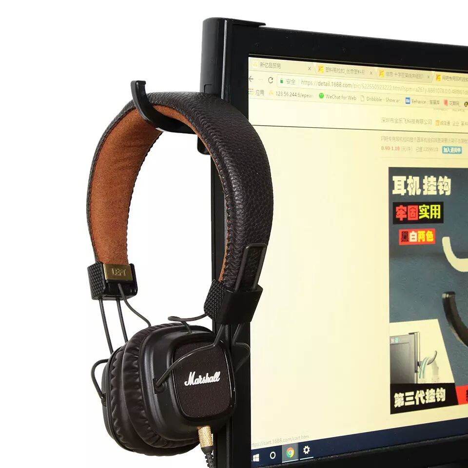 Hanger PC monitor gantungan headphone headset earphone gaming bando stand holder hook serbaguna HD01