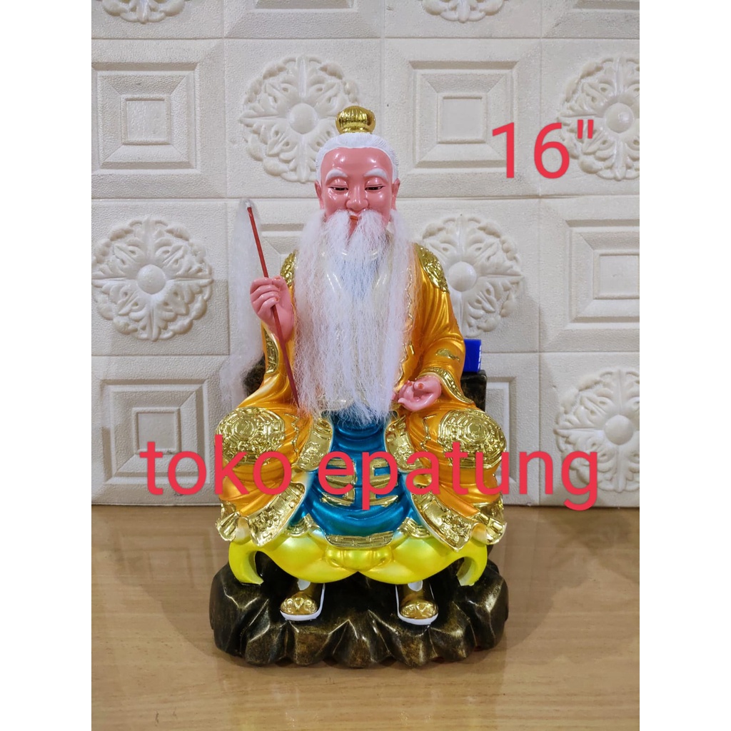 patung dewa tai shang lau cin / tai siong - fiber- 16 inch (g)