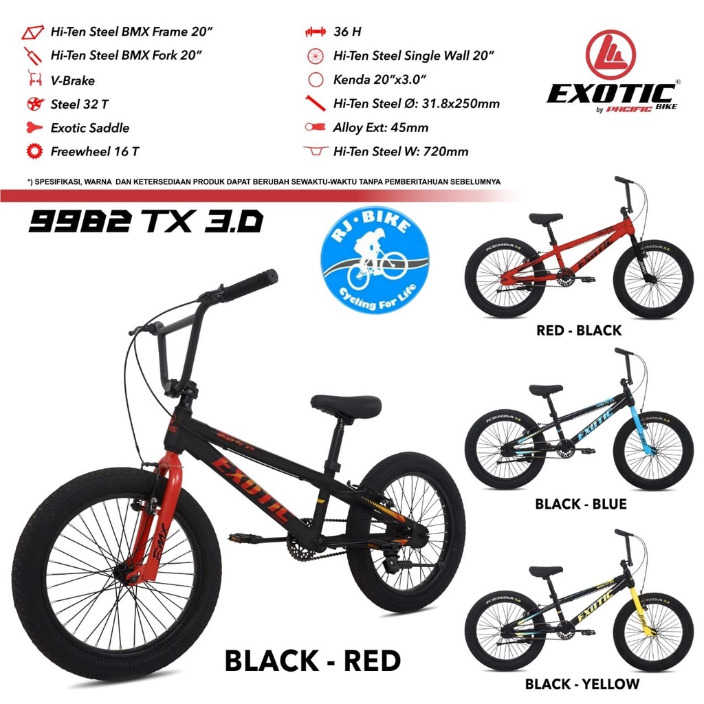 SEPEDA BMX 20&quot; EXOTIC BMX 9982TX 3.0 dan 1.0