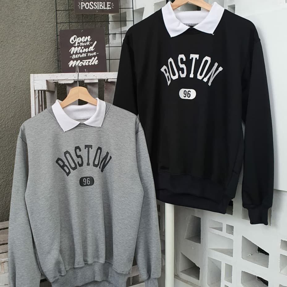 Nara Grosir - Boston Colar Sweater | Fashion Terkini | Sweater Termurah