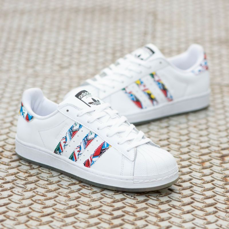 ADIDAS SUPERSTAR CLR WHITE FLAG ORIGINAL 100% - ADIDAS - SEPATU ADIDAS SUPERSTAR ORIGINAL 100%