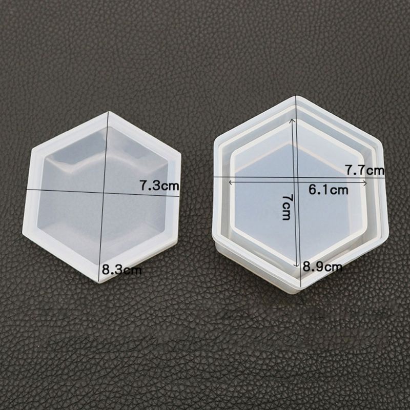 SIY  Hexagon Storage Box Epoxy Mould Crystal UV Mirror Handmade DIY Table Desktop Decoration Making Plum Square Round Silicone Mold