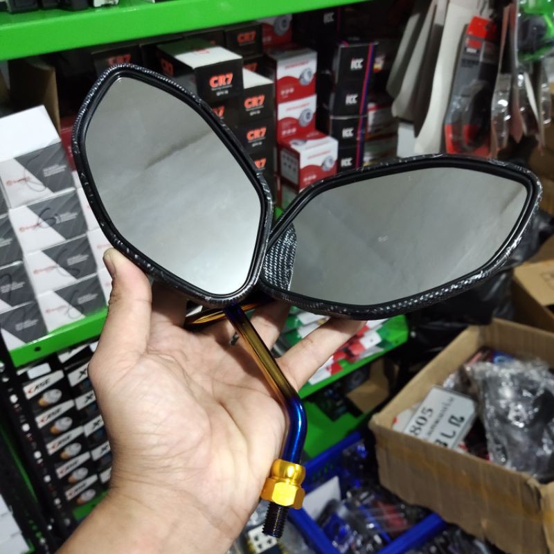 spion model beat karbon two tone tangkai sedang beat Scoopy Vario dll