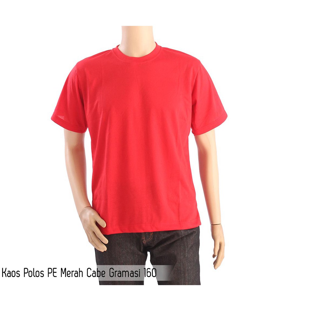 Download Kaos Polos Pe Merah Cabe Gramasi 160 Shopee Indonesia