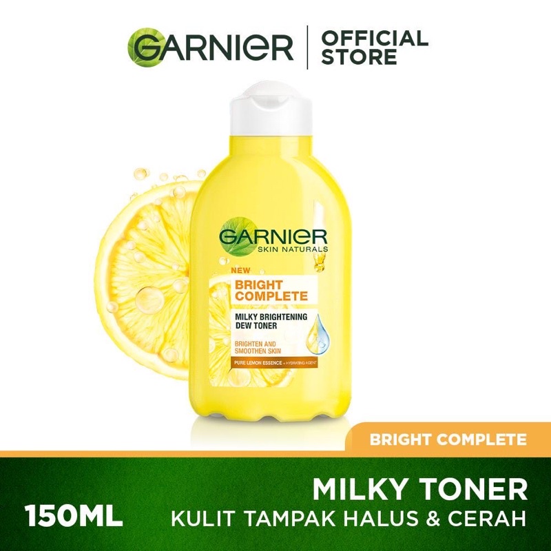Garnier Bright Complete Milky Lightening Dew Toner Pembersih Wajah - 150 ml