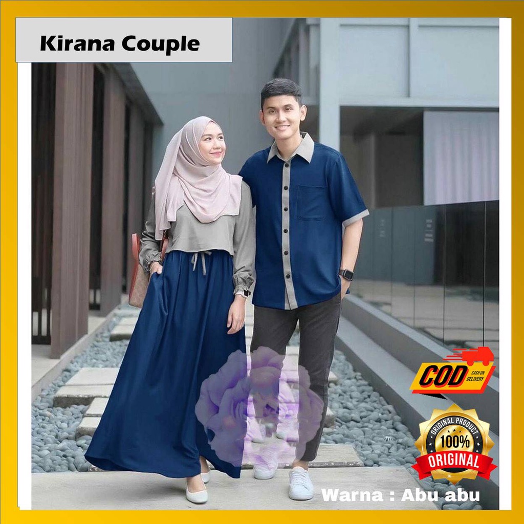 (COD) Gamis Couple Pasangan Muslim Wanita Set Kemeja baju couple muslim pasangan Fashion Wanita Musl