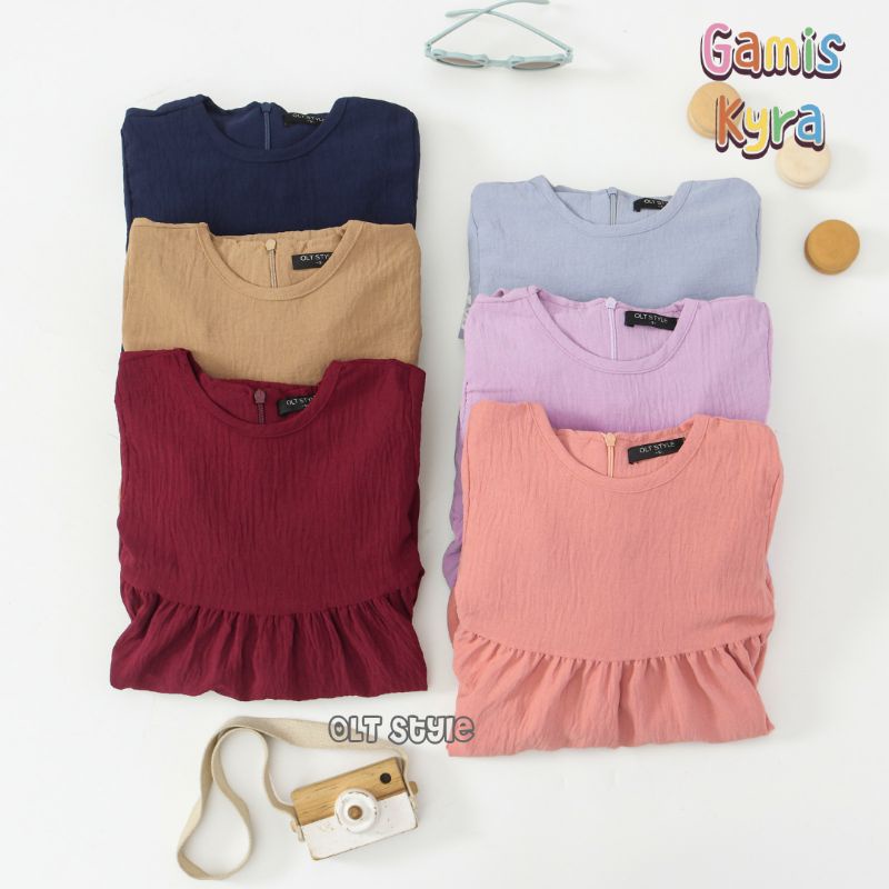 New Kyra Gamis airflow crinkle 2 - 12 tahun premium by ollet bisa couple