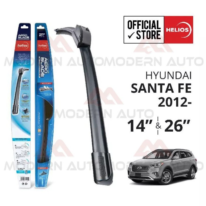 Wiper Frameless Hyundai SantaFe Santa Fe 2pcs 2012 keatas HELIOS