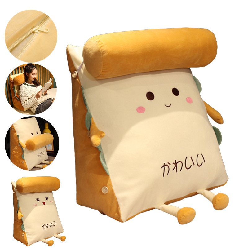 Cartoon Bread Fruit Animal Triangle Pillow Removable Washable Plush Stuffed Pillow Sofa Cushion Anti-extrusion Not Deformed Gift