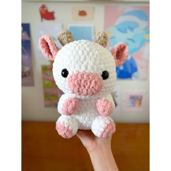 Amigurumi plushy Boneka Rajut Sapi lucu dan lembut