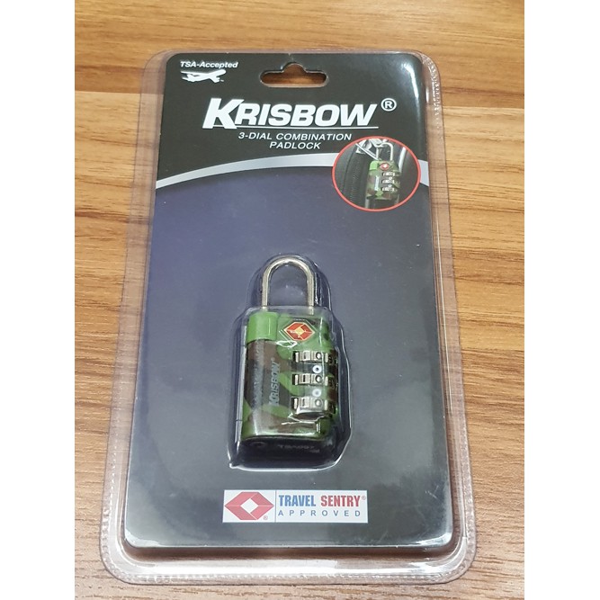 Gembok Koper Krisbow Padlock 3 dial Army