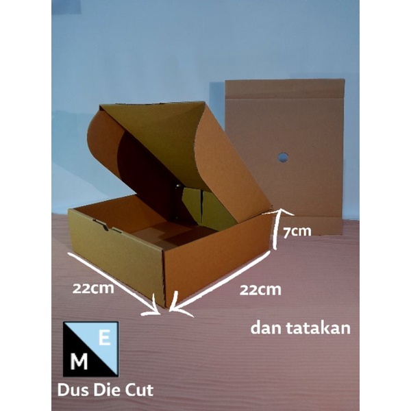 

KARDUS/KARTON/BOX UK. 22×22×7 CM + TATAKAN... DUS DIE CUT... MODEL KARDUS PIZZA