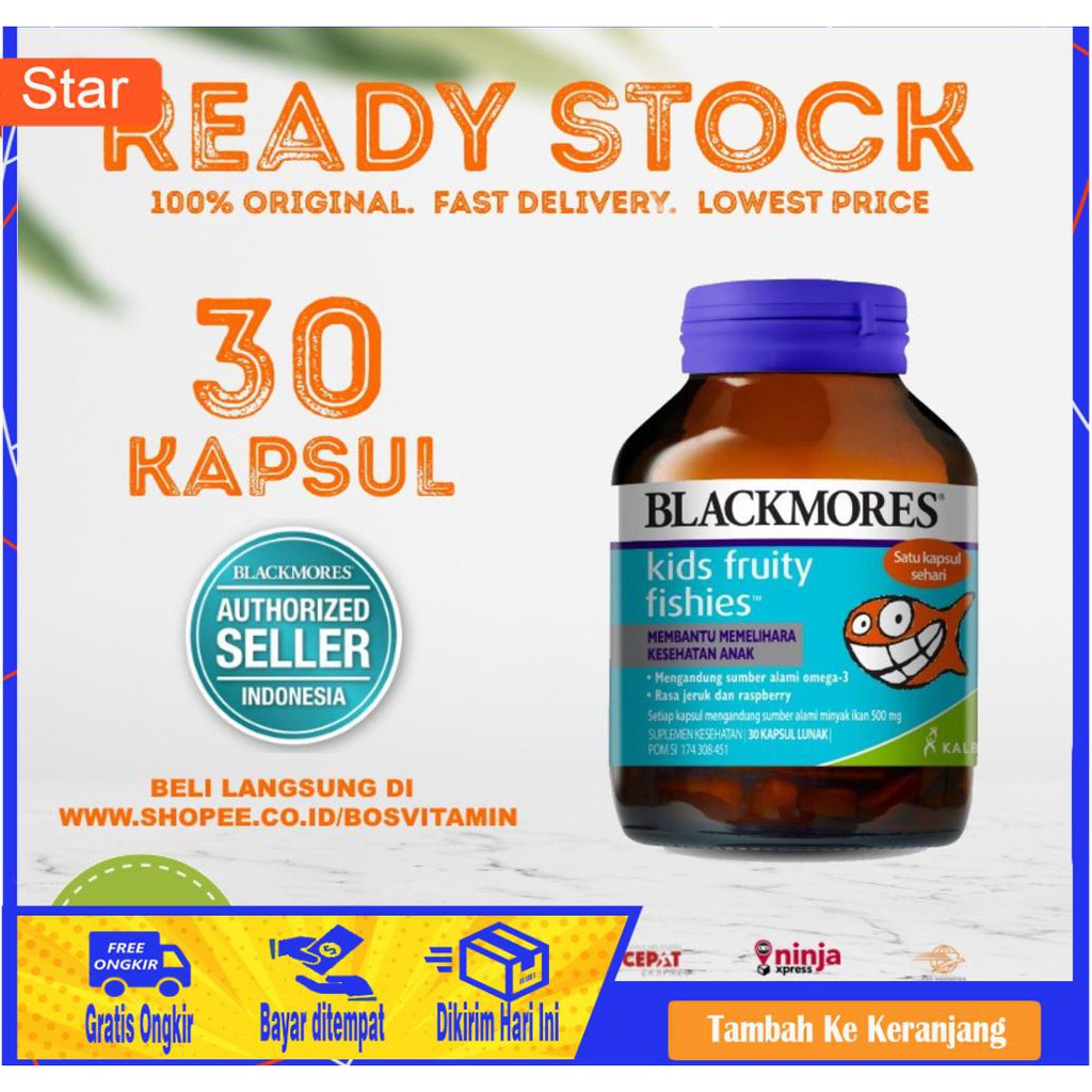 Jual BAYAR DITEMPAT BLACKMORES KIDS FRUITY FISHIES BPOM KALBE 30